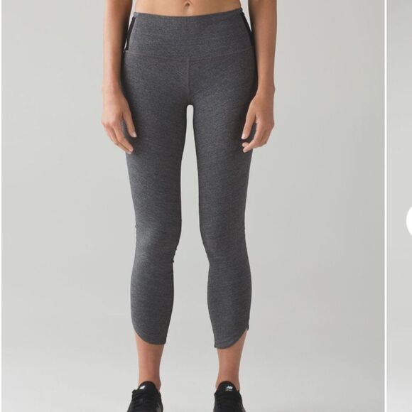 LULULEMON | Run Around Tights Gray & Black Mesh Leggings Women’s Size 12 - Picture 1 of 16